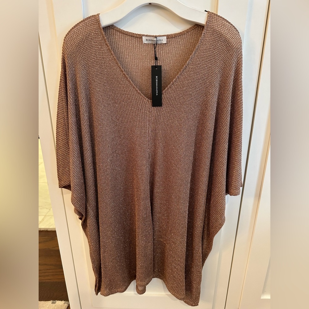 BCBG METALLIC SWIM COVER UP NWT